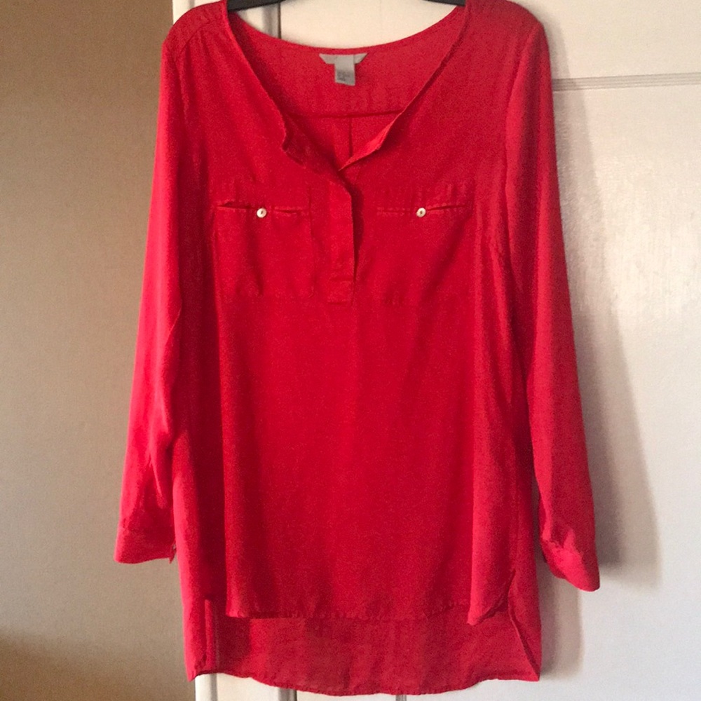 Red long tunic